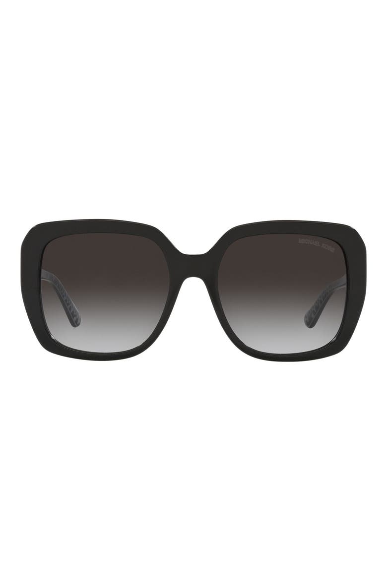55mm Square Sunglasses, Main, color, BLACK