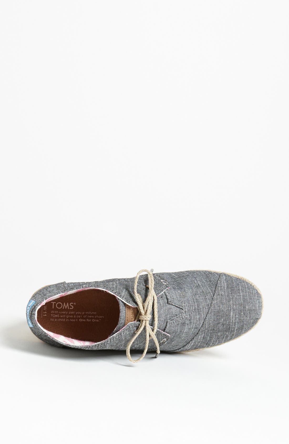 TOMS 'Desert' Chambray Wedge Bootie, Alternate, color, 