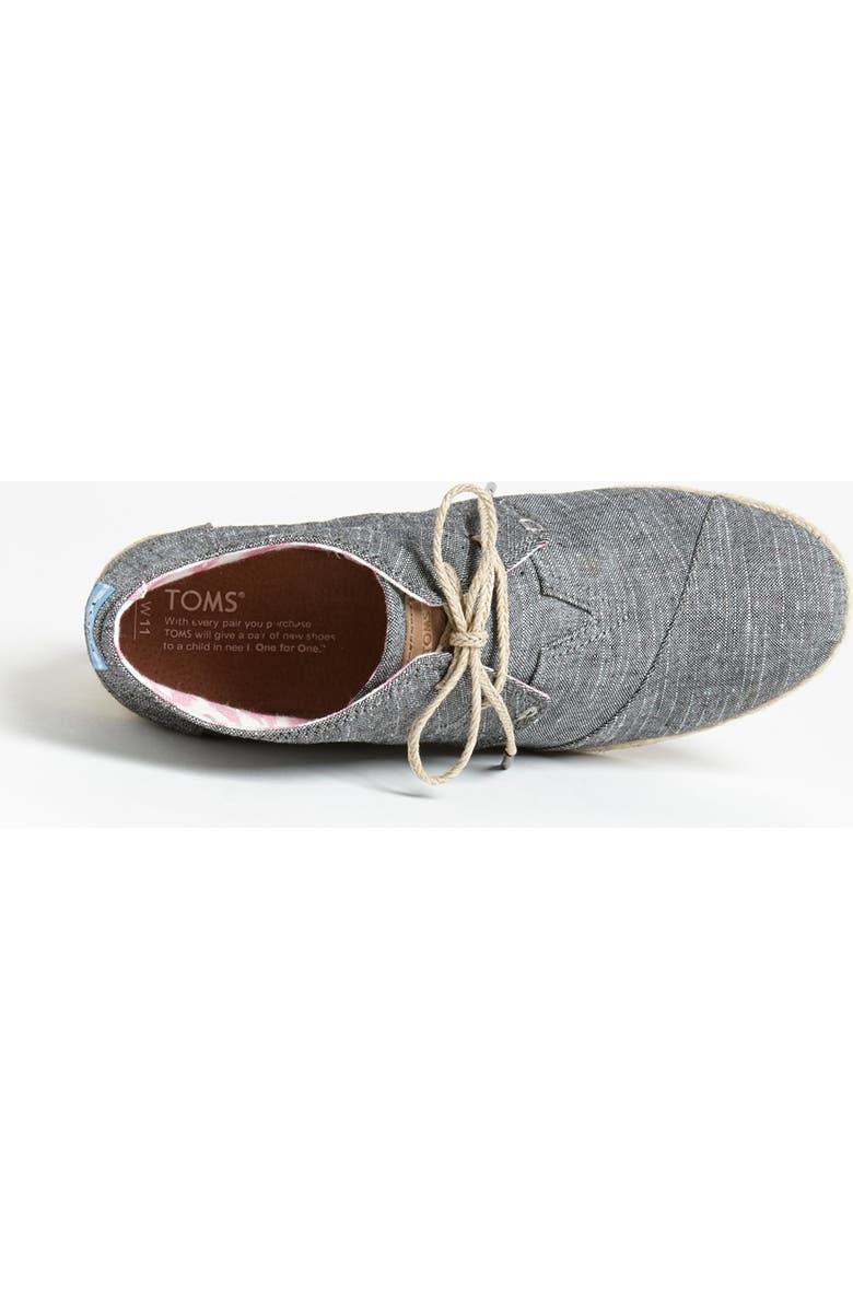TOMS 'Desert' Chambray Wedge Bootie, Alternate, color,