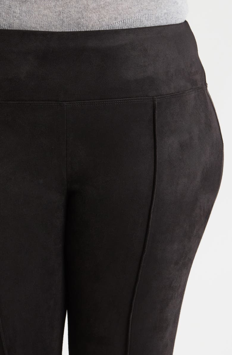 Liverpool Los Angeles Pearl Pintuck Stretch Faux Suede Crop Flare Pants, Alternate, color, 