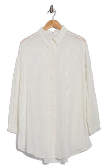 Vitamin A ® Sharita Long Sleeve Cover-up Shirtdress In White