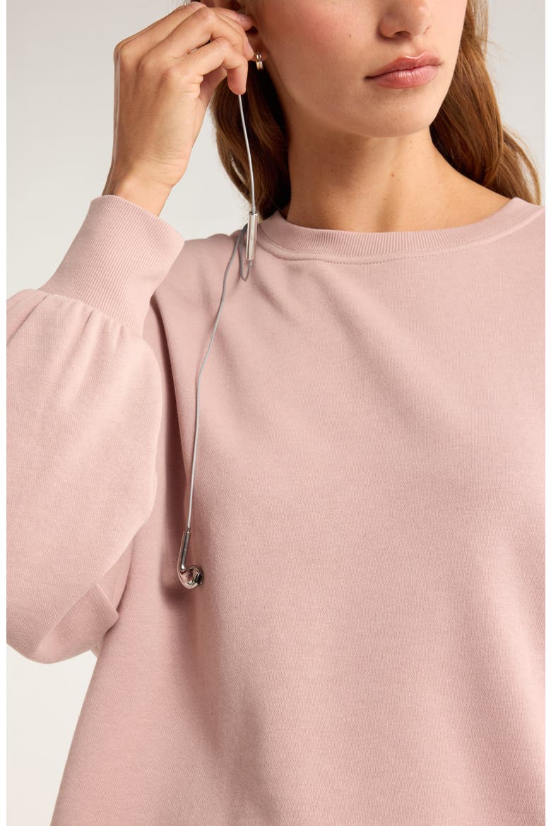 Go Easy French Terry Crewneck Sweatshirt, Alternate, color, PINK FAWN