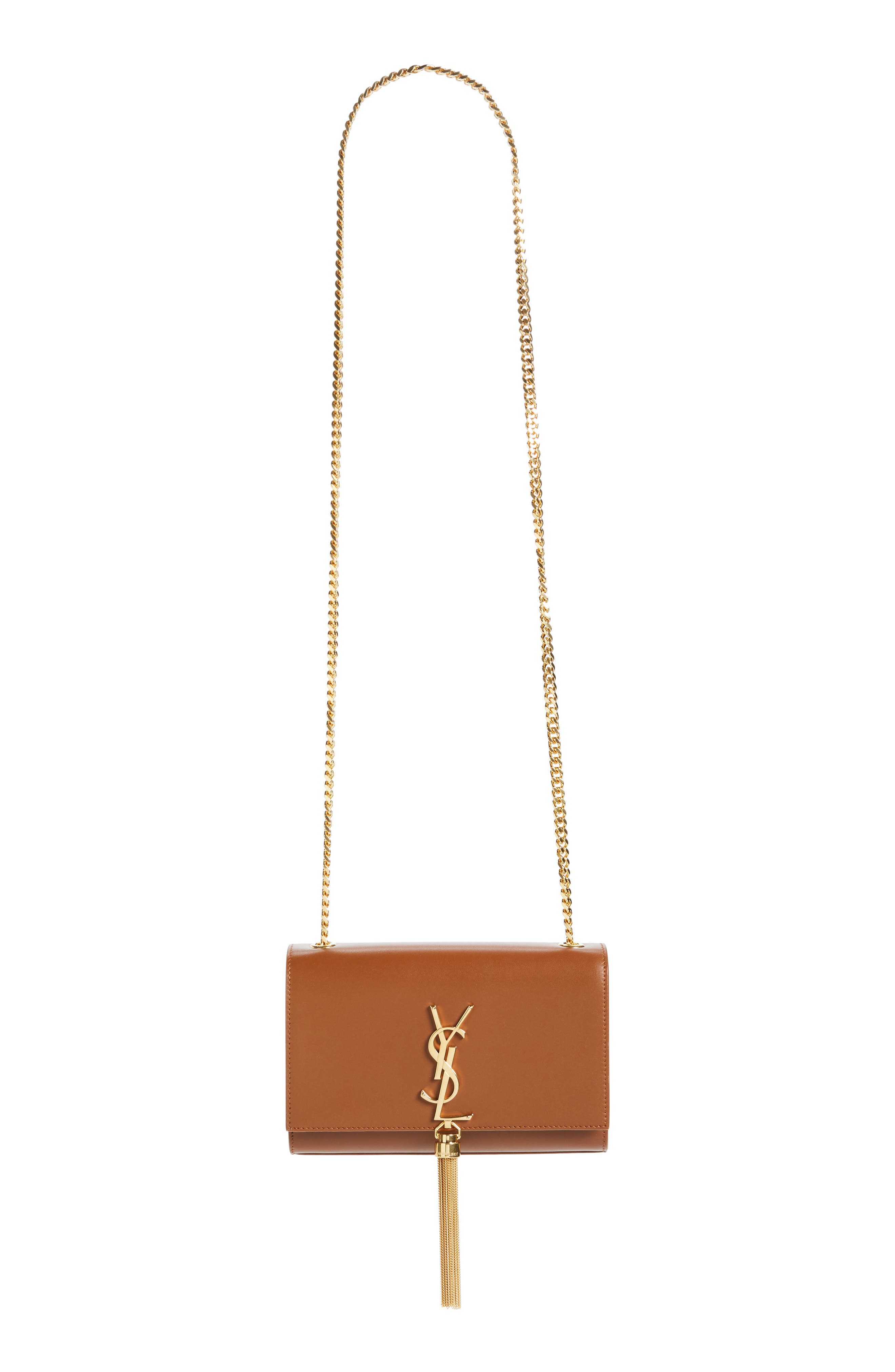 Saint Laurent Kate Tassel Calfskin Leather Shoulder Bag, Alternate, color, 