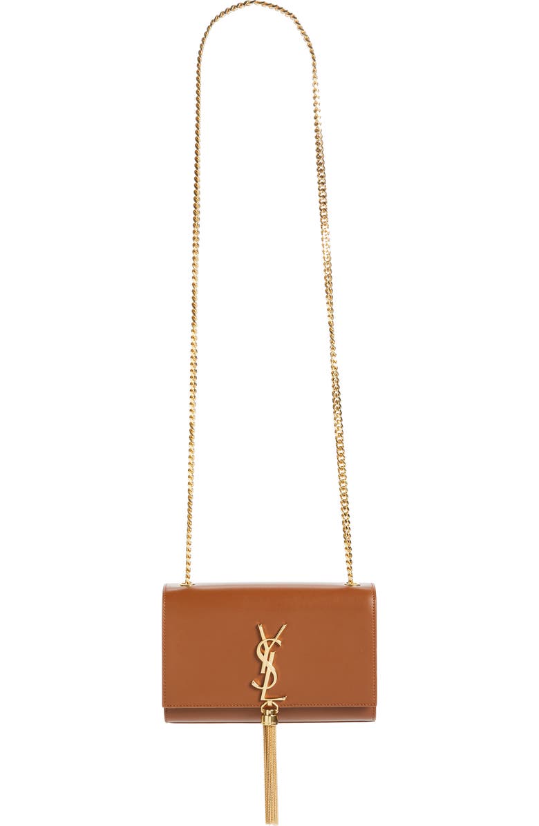 Saint Laurent Kate Tassel Calfskin Leather Shoulder Bag, Alternate, color,