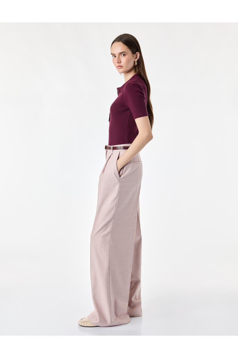 Belted Wide Leg Trousers, Alternate, color, PINK