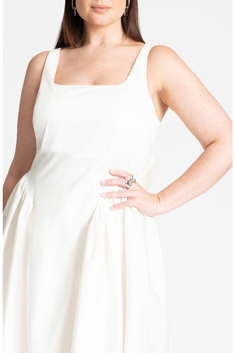 Bow Back Fit & Flare Cotton Dress, Alternate, color, SUGAR SWIZZLE