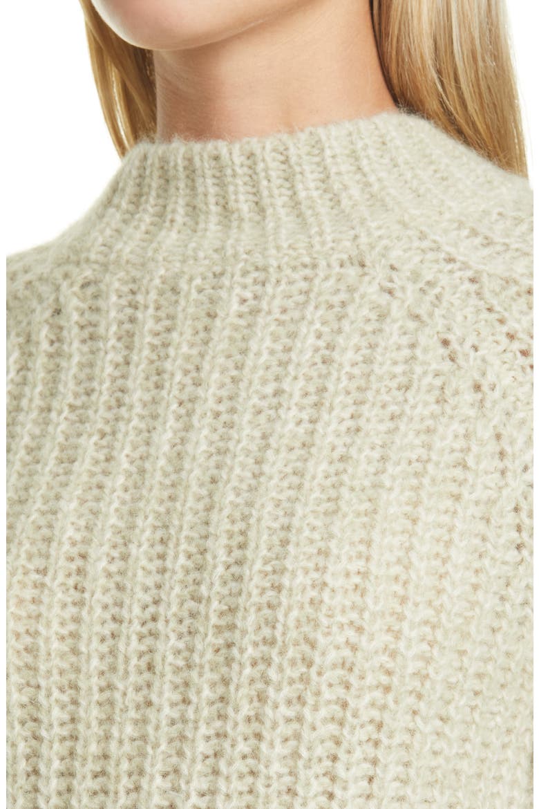Marled Shaker Stitch Raglan Sleeve Sweater, Alternate, color, SEPIA