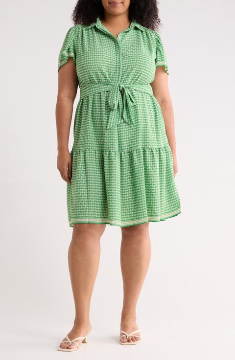 Short Sleeve Midi Dress (Plus)