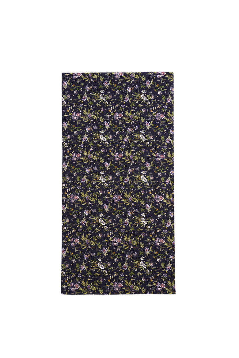 Passion Flower Lightweight Long Scarf, Alternate, color, Navy