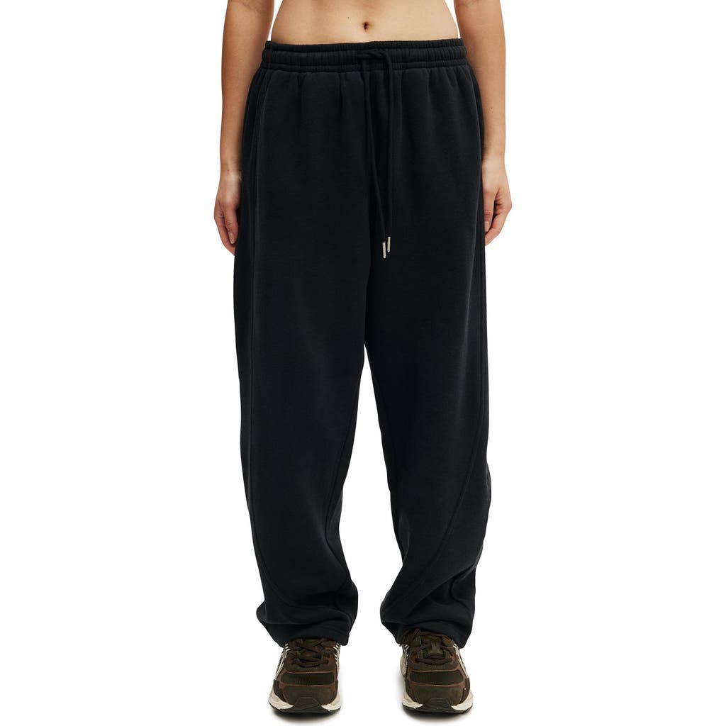 Cotton On Body Active Plush Essential Barrel Sweatpant In Black