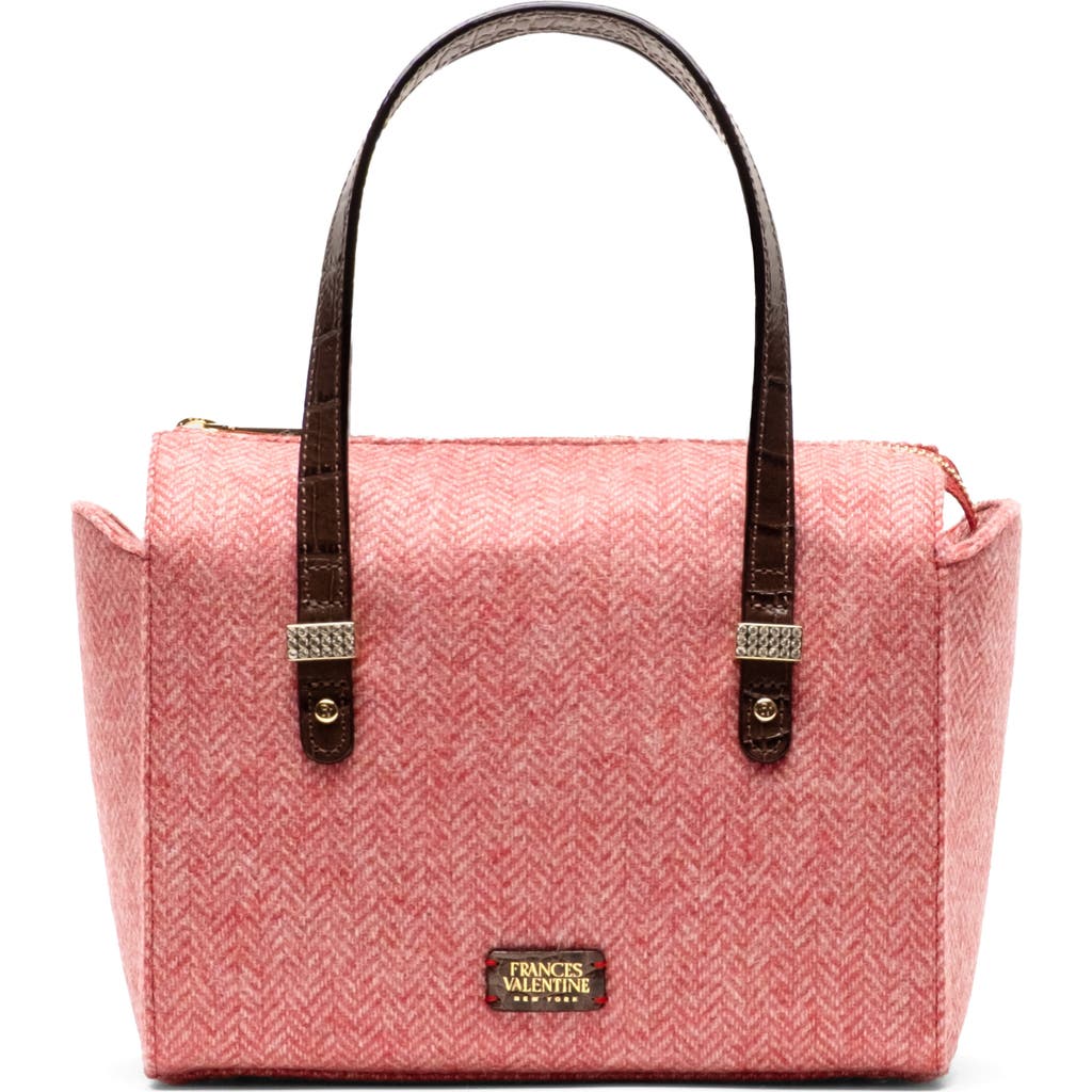 Frances Valentine Boxy Herringbone Bag In Pink