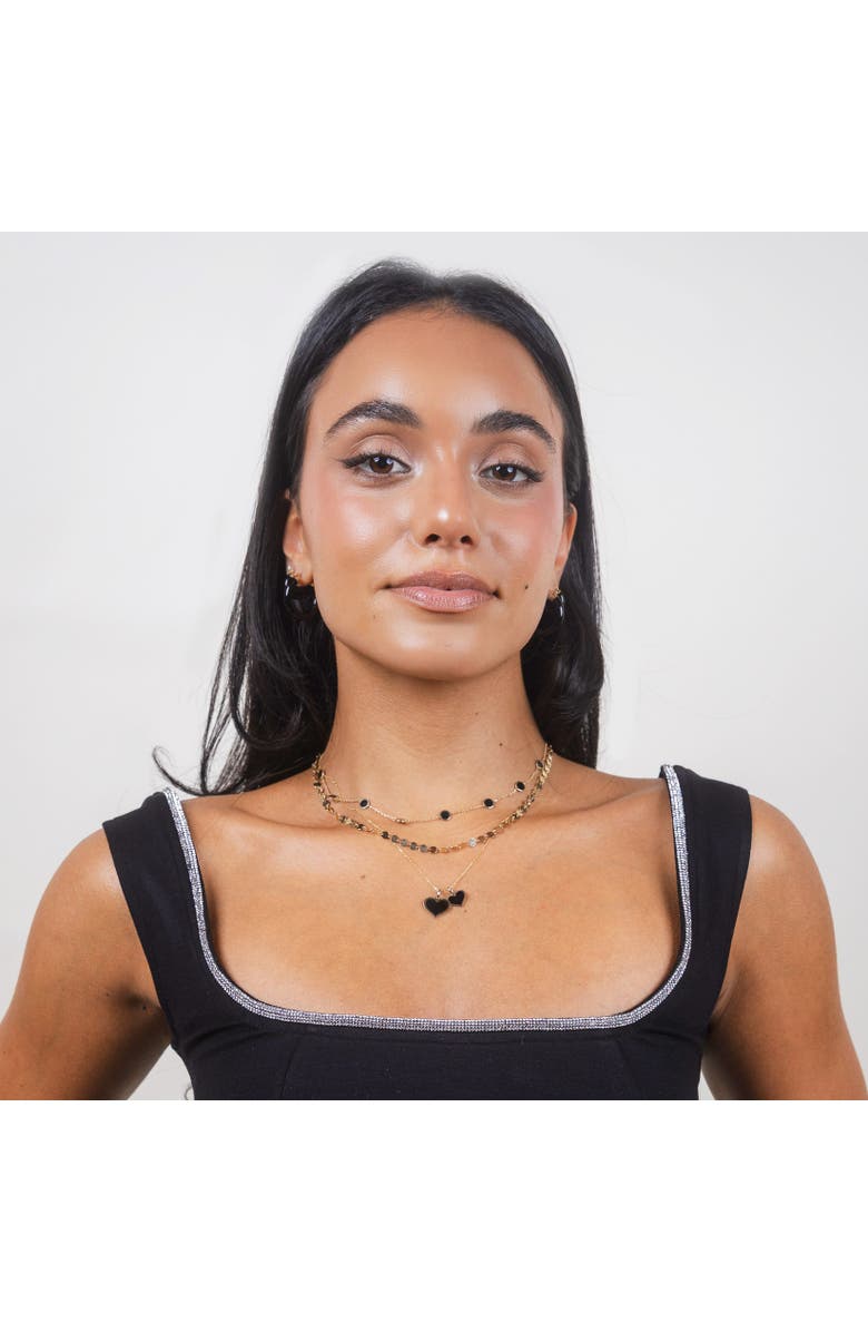 The Lovery Fine Jewelry Onyx Bubble Chain Necklace, Alternate, color, Onyx