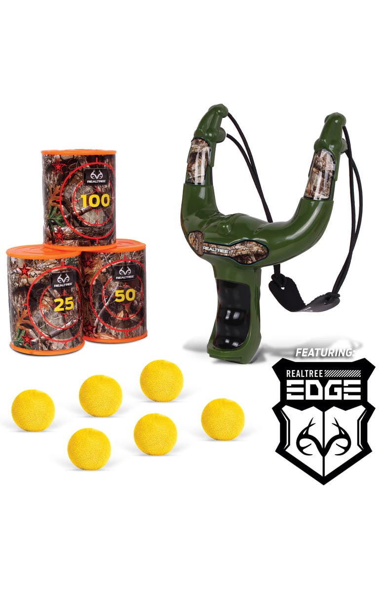 REALTREE Handheld Slingshot Set Green, 10Pcs, Alternate, color,