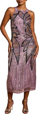 Coast Petite Beaded Column Midi Dress