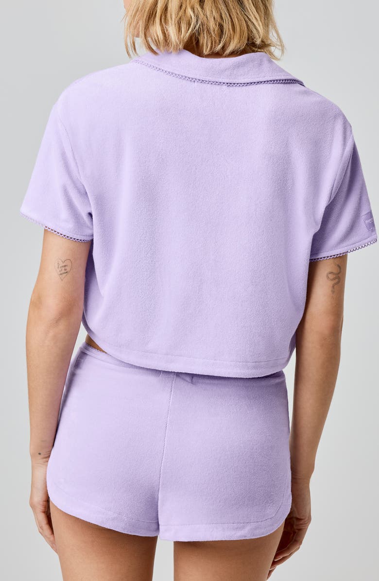 Florence by Mills Terry Cloth Crop Snap-Up Shirt, Alternate, color, Millie Lavender