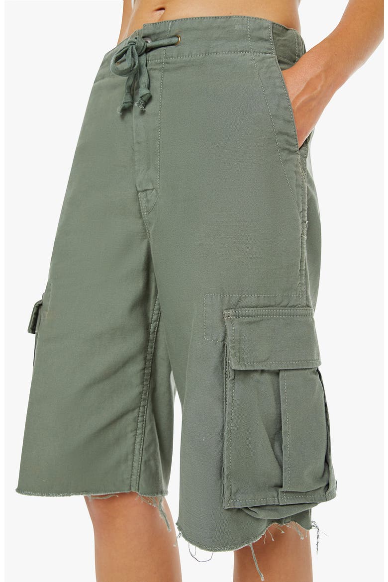 The Free Fall Frayed Hem Cargo Drawstring Shorts, Alternate, color, SIR YES SIR MILITARY GREEN