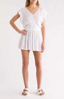 Elan Ruffle Cap Sleeve Cover-Up Minidress