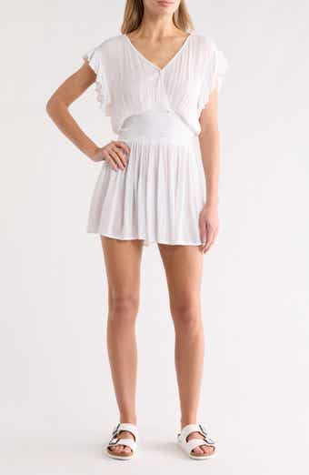 Elan Ruffle Cap Sleeve Cover-Up Minidress