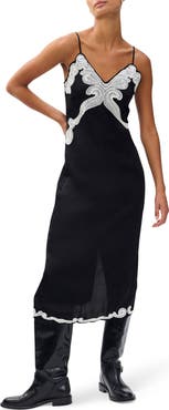 rag & bone Ann Embroidery Detail Midi Slipdress