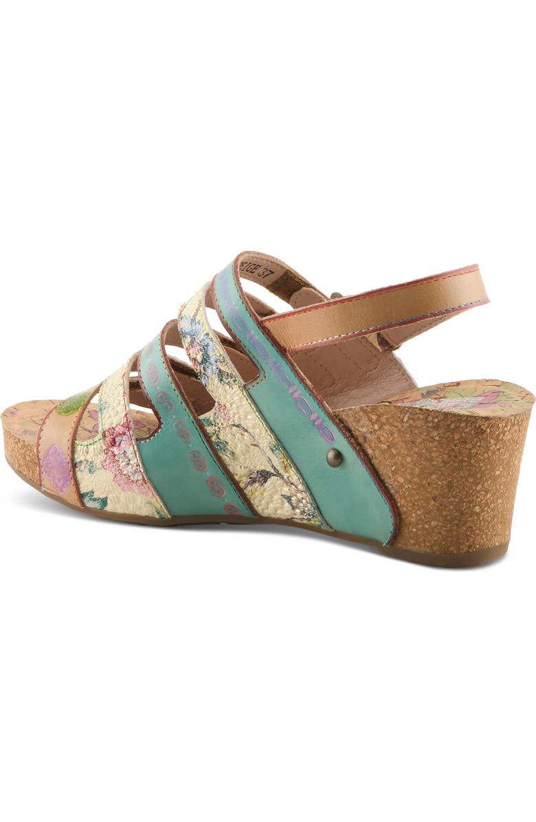 L'Artiste by Spring Step Buckle It Up Strappy Wedge Sandal, Alternate, color, Beige Multi