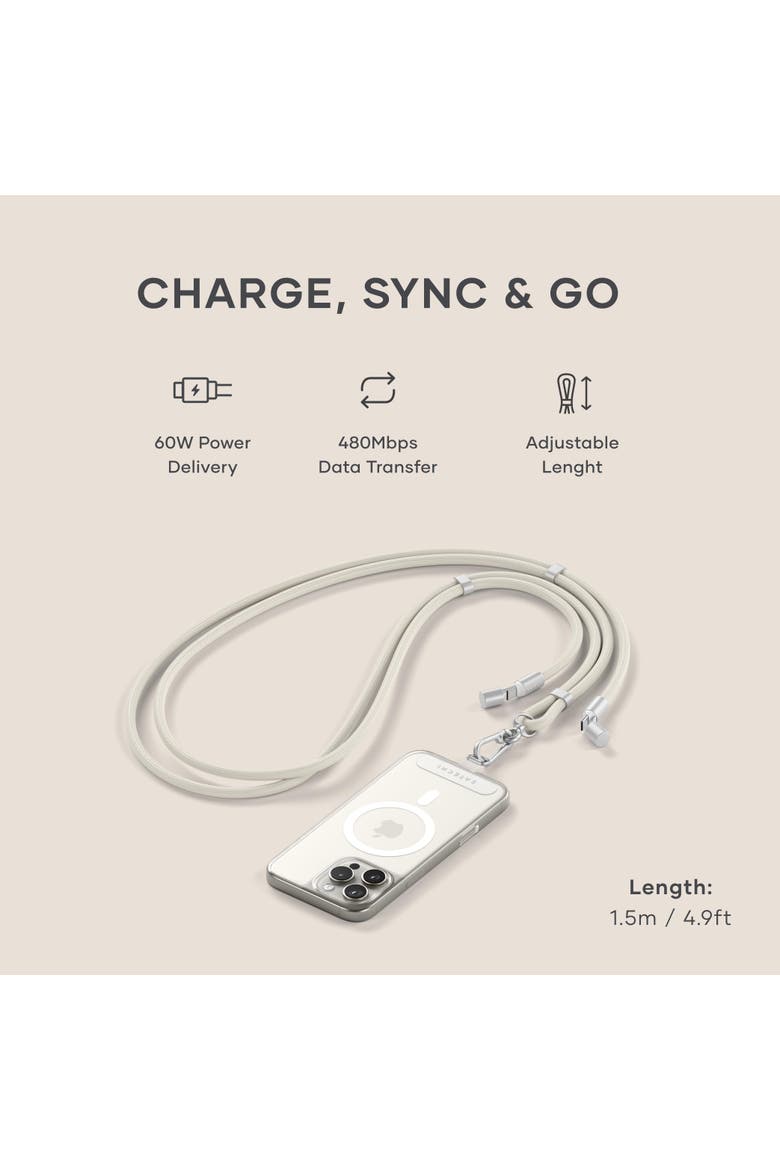 OntheGo USB C Lanyard Cable, Alternate, color, Sand