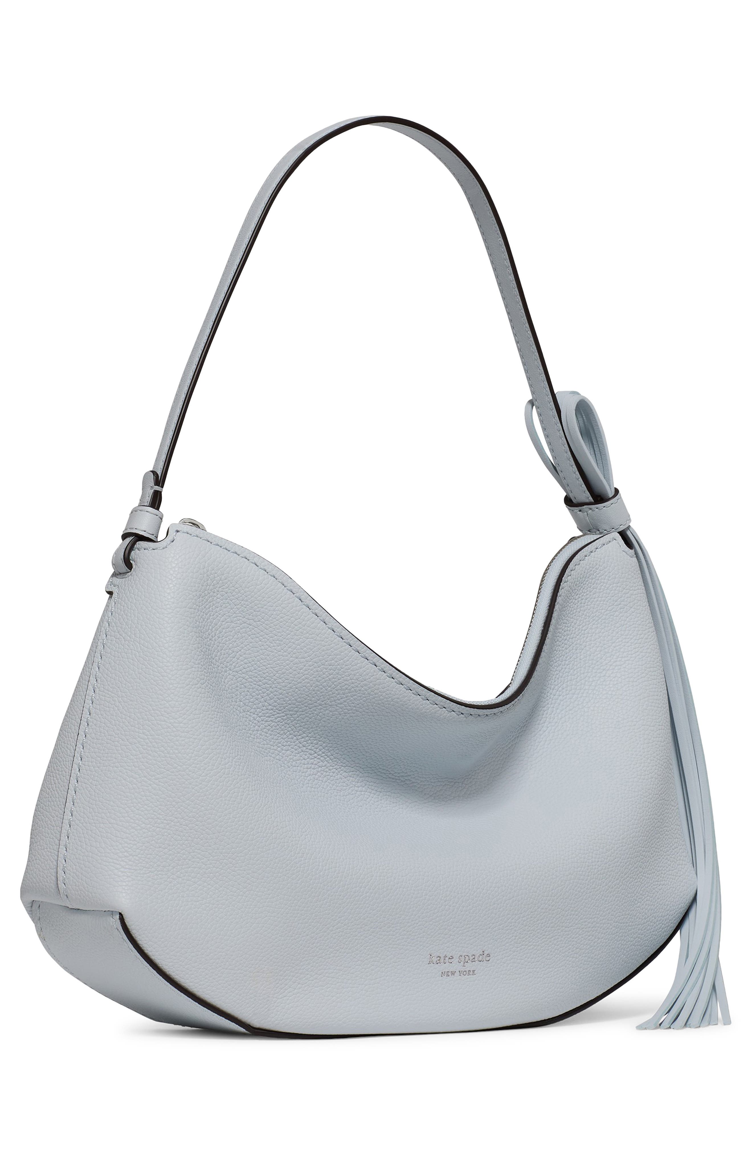 loop pebble leather shoulder bag, Alternate, color, PALE SAPPHIRINE