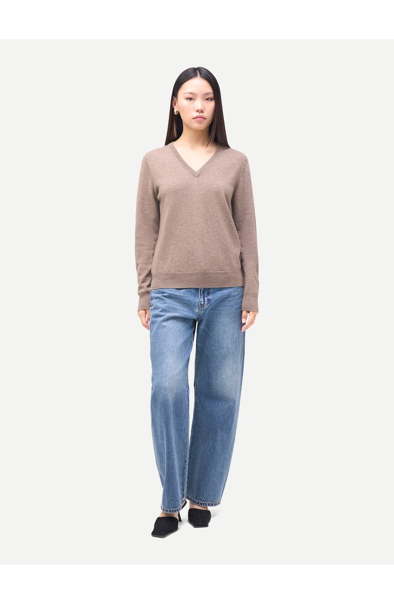 Gobi Cashmere Timeless Cashmere V-Neck Sweater, Alternate, color, Taupe
