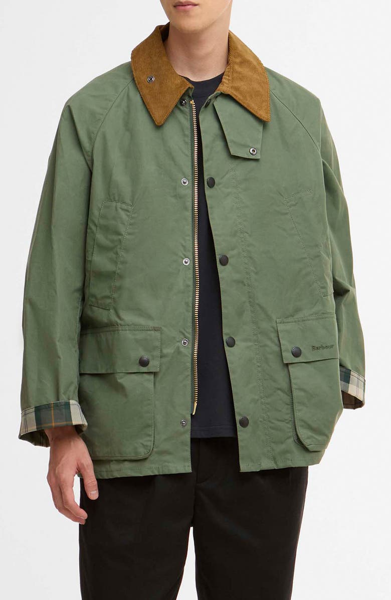 Barbour Bedale Coated Cotton Jacket, Main, color, Winter Moss