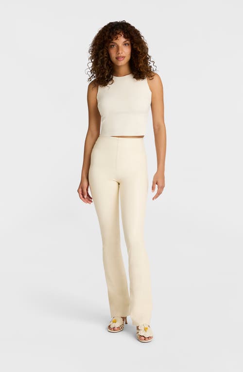 Commando Faux Leather Flare Leggings In Ivory
