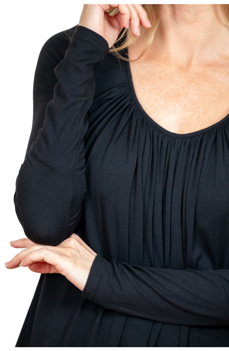 JJwinks Full Moon Built-In Shelf Lounge & Sleep Long Sleeve Top, Alternate, color, Black