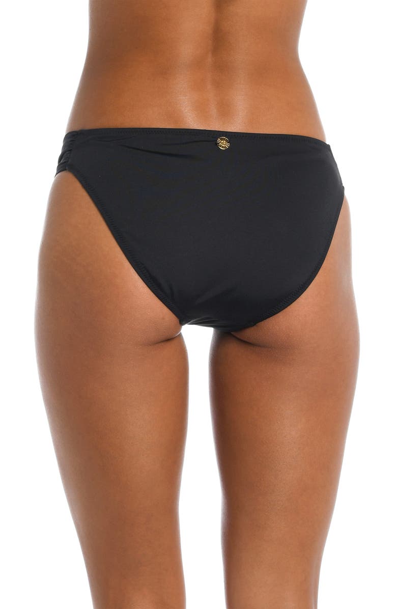 Sunshine 79 Solids Shirred Side Bikini Bottoms, Alternate, color, Black