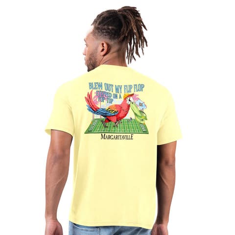 Men's Margaritaville Gold New Orleans Saints Flip Flop T-Shirt