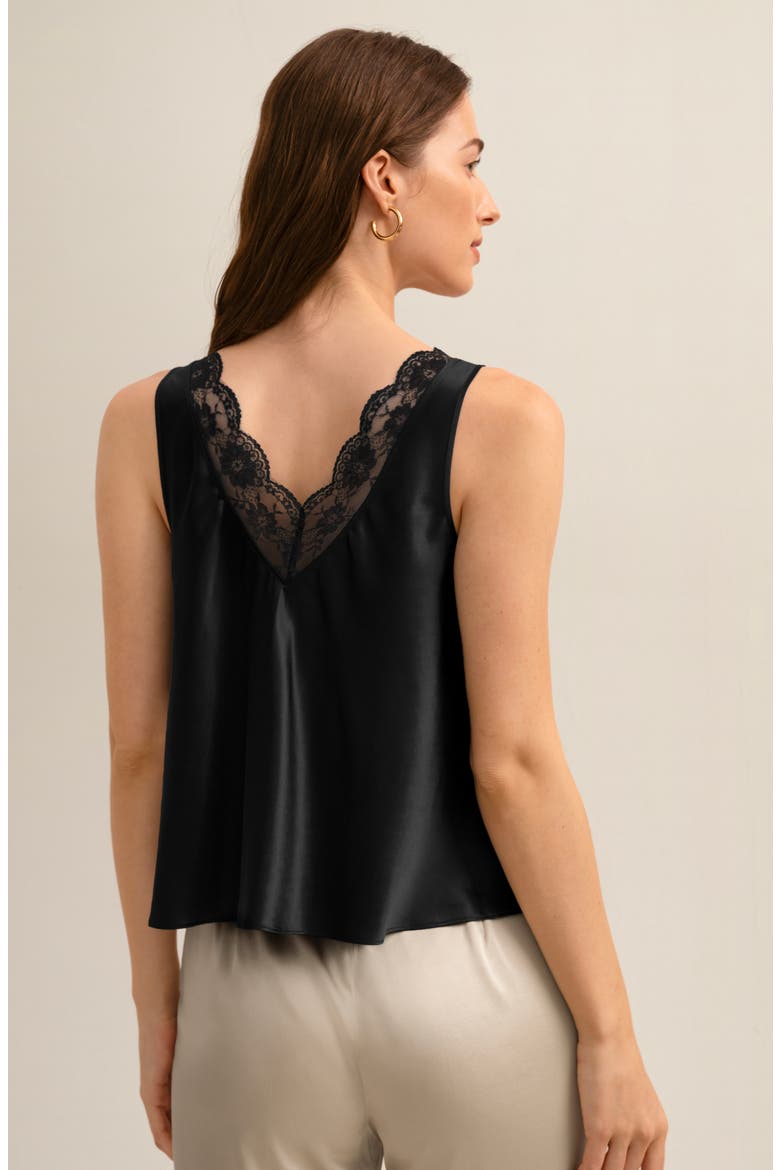 Women's The Armeria Lace Silk Tank, Alternate, color, Black