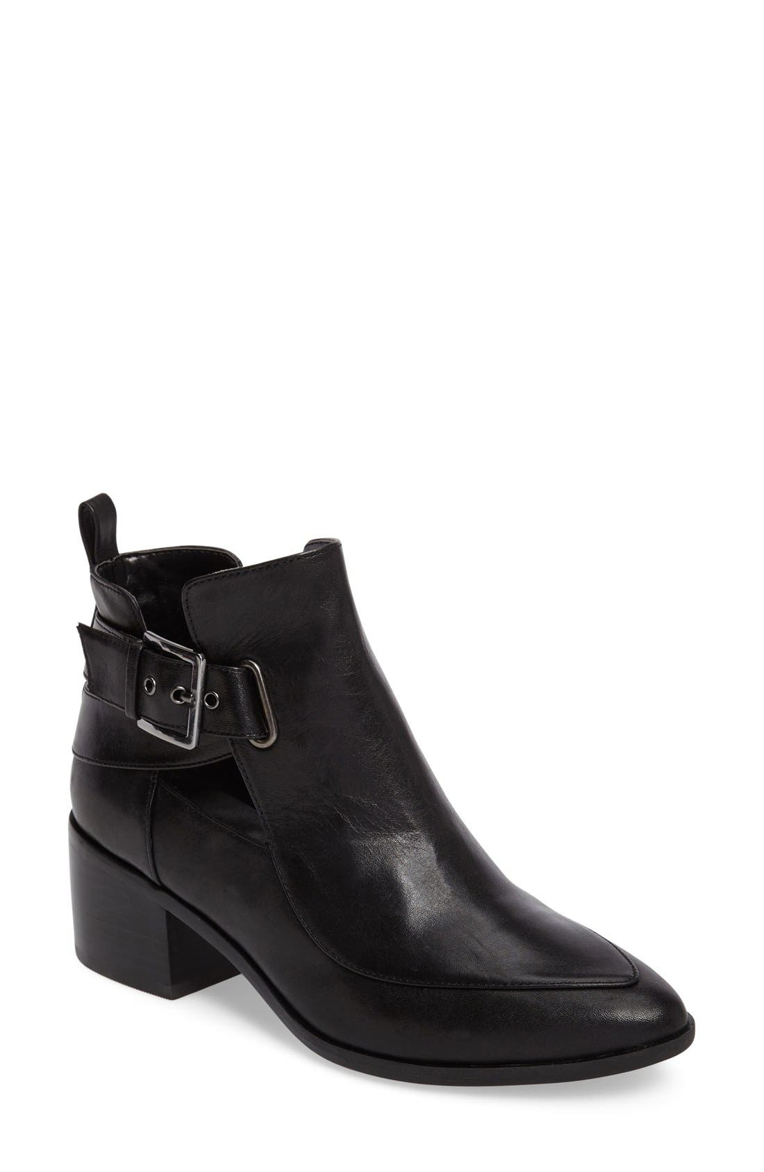 Treasure&Bond Pax Block Heel Bootie, Main, color, BLACK LEATHER