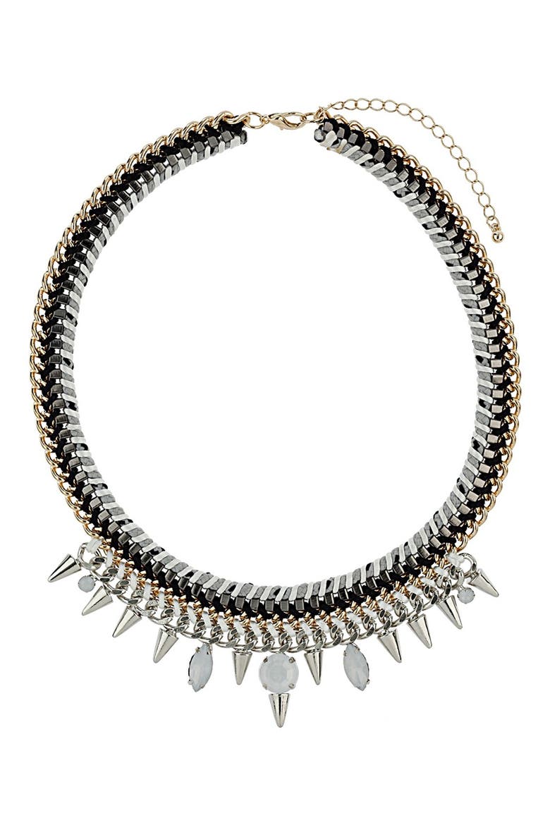 'Cord & Stone' Collar Necklace, Main, color, SILVER/ GOLD