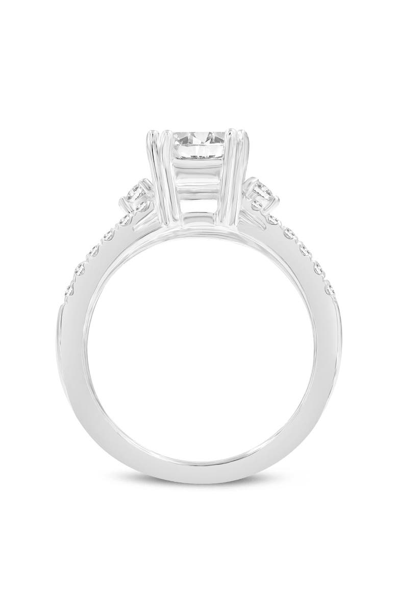 LuvMyJewelry Gohar 14K White Gold Emerald Cut Lab Grown Diamond Engagement Ring - 2 Ct, Alternate, color, 14K White Gold