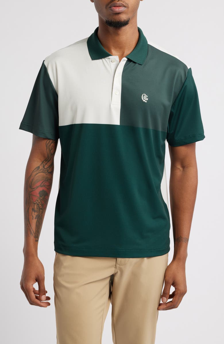 Quiet Golf Monogram Colorblock Golf Polo, Main, color, 
