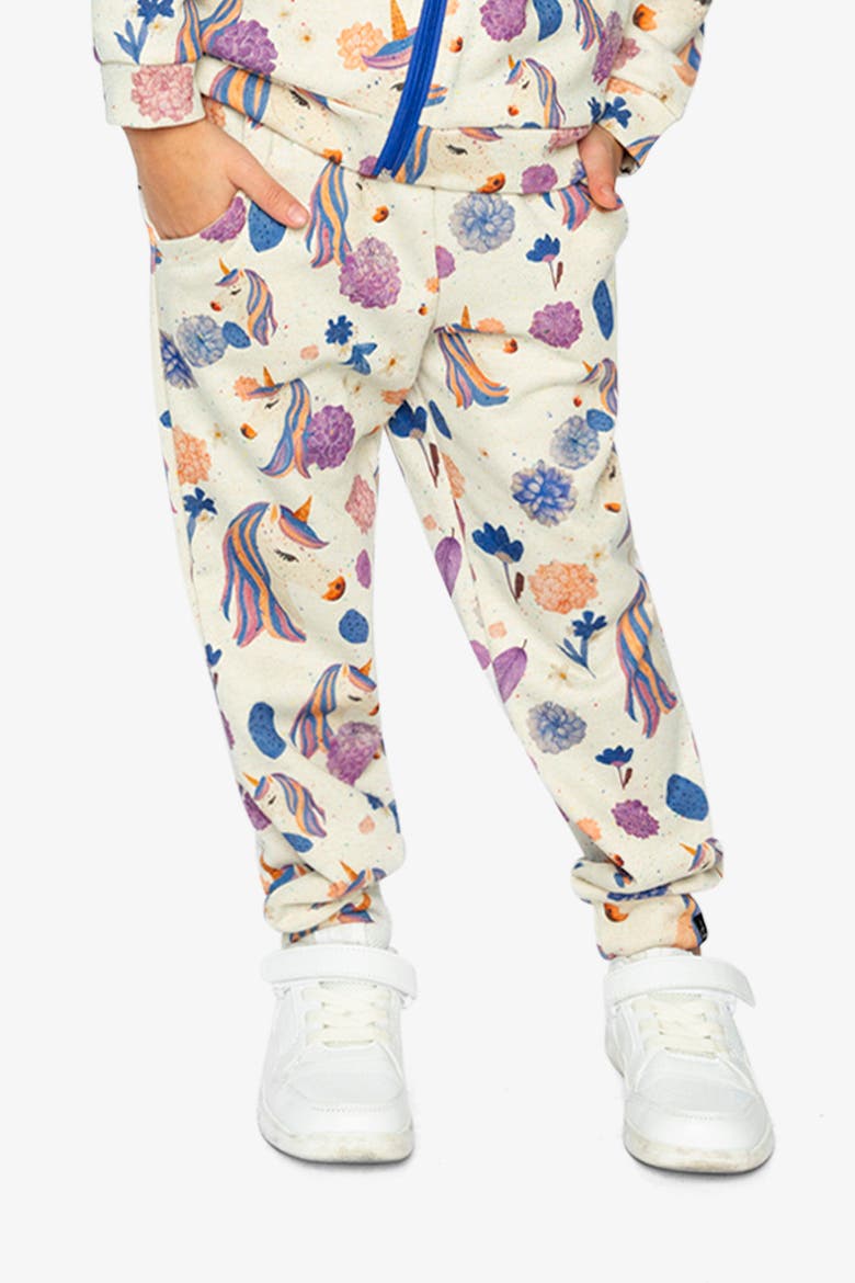 French Terry Side Pocket Sweatpants, Alternate, color, Beige Unicorn Print