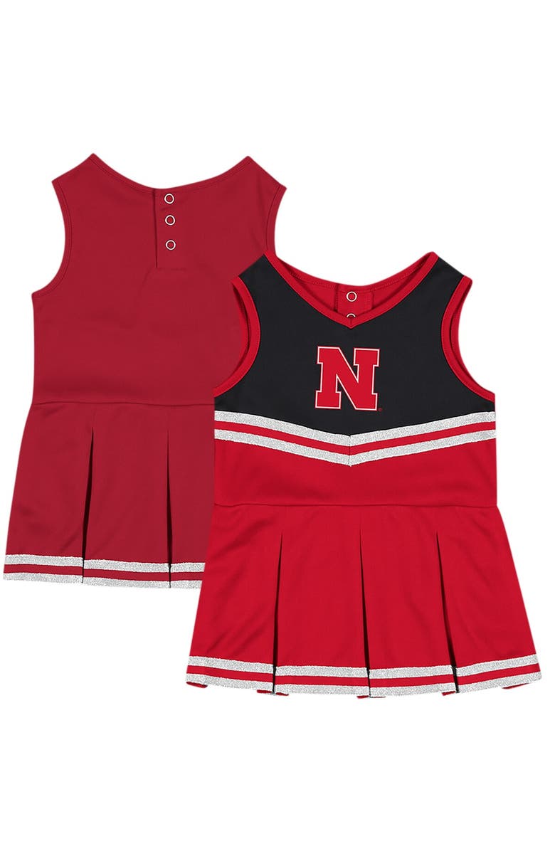 COLOSSEUM Girls Infant Colosseum Scarlet Nebraska Huskers Time For Recess Cheer Dress, Main, color, 