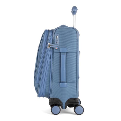 Travelpro Versapack + Lightweight Softside Expandable 20" Compact Carry On Spinner Luggage In Elemental Blue