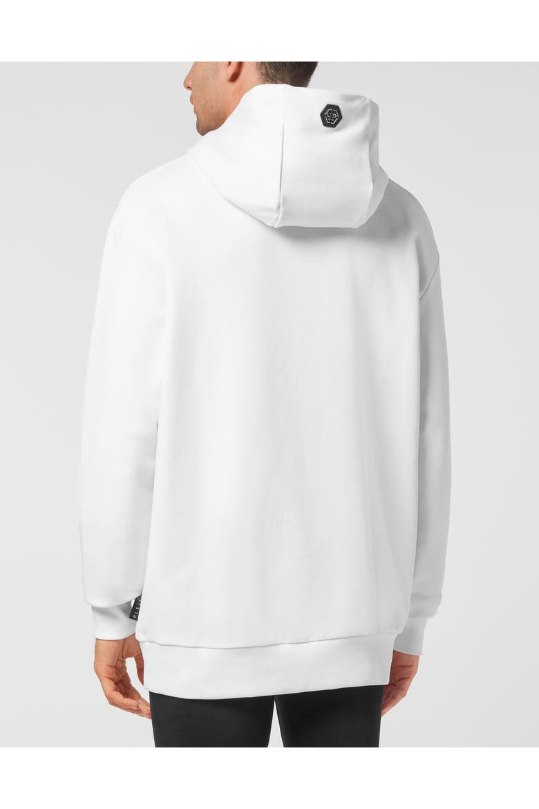 Hoodie Sweatshirt Print Skull Men, Alternate, color, white