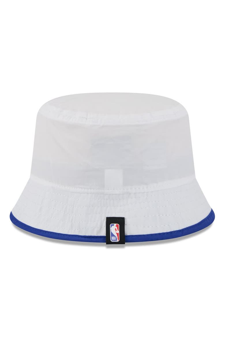 Men's New Era White/Royal Philadelphia 76ers 2025 NBA Draft Nylon Bucket Hat, Alternate, color, White