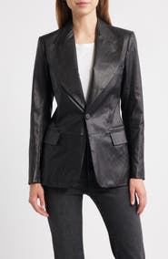 FRAME The Peak Lapel Leather Blazer