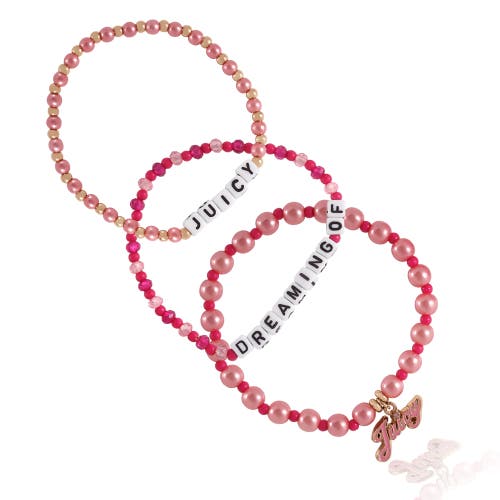 Juicy Couture Kids Beaded Bracelet Set in Pink, White, Gold  product