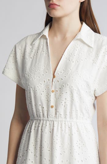 Sam Edelman Eyelet Midi Shirtdress Nordstrom