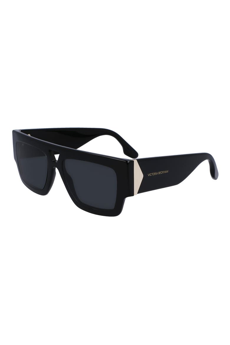 55mm Square Sunglasses, Alternate, color, BLACK