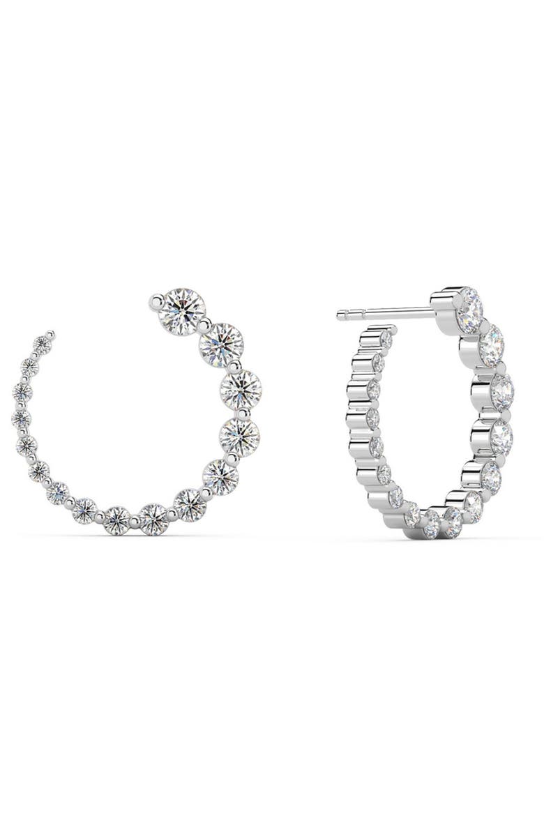 Bliss Diamond 1 1/2Ct Graduated Diamond Circle Earrings 14k Gold Journey Studs Lab Grown, Alternate, color,