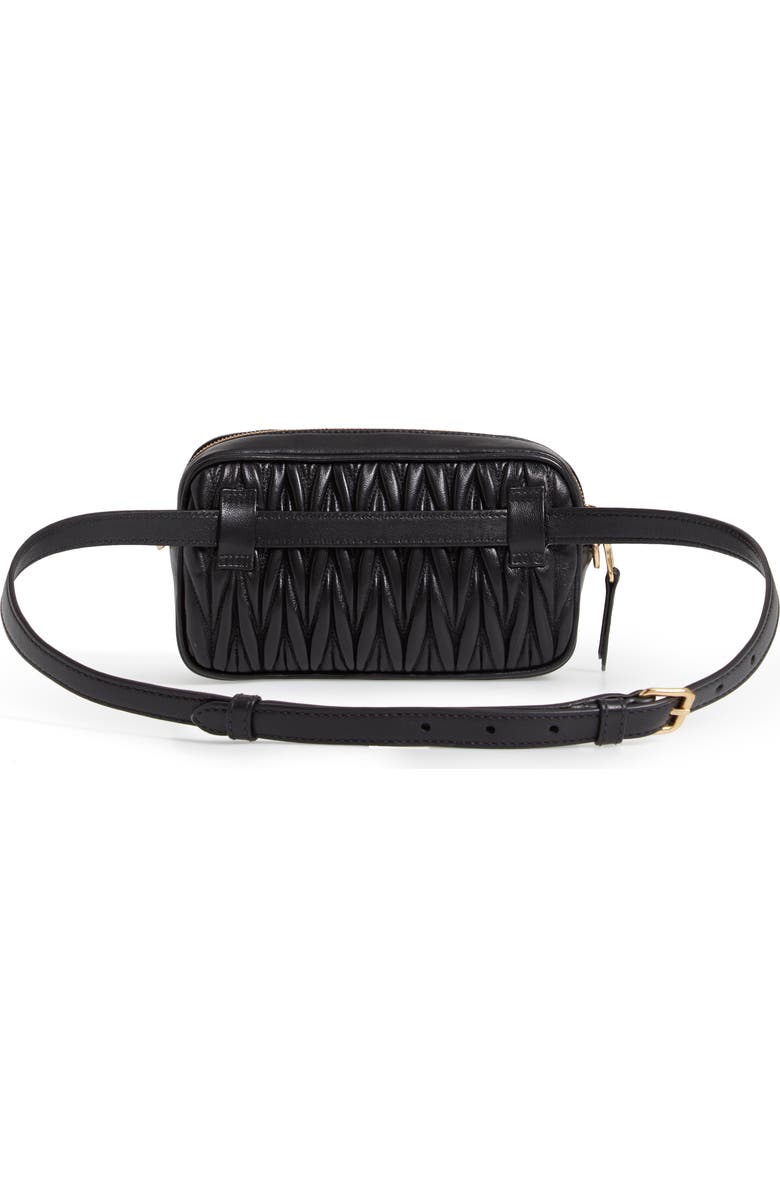 Miu Miu Rider Matelassé Leather Belt Bag, Alternate, color,