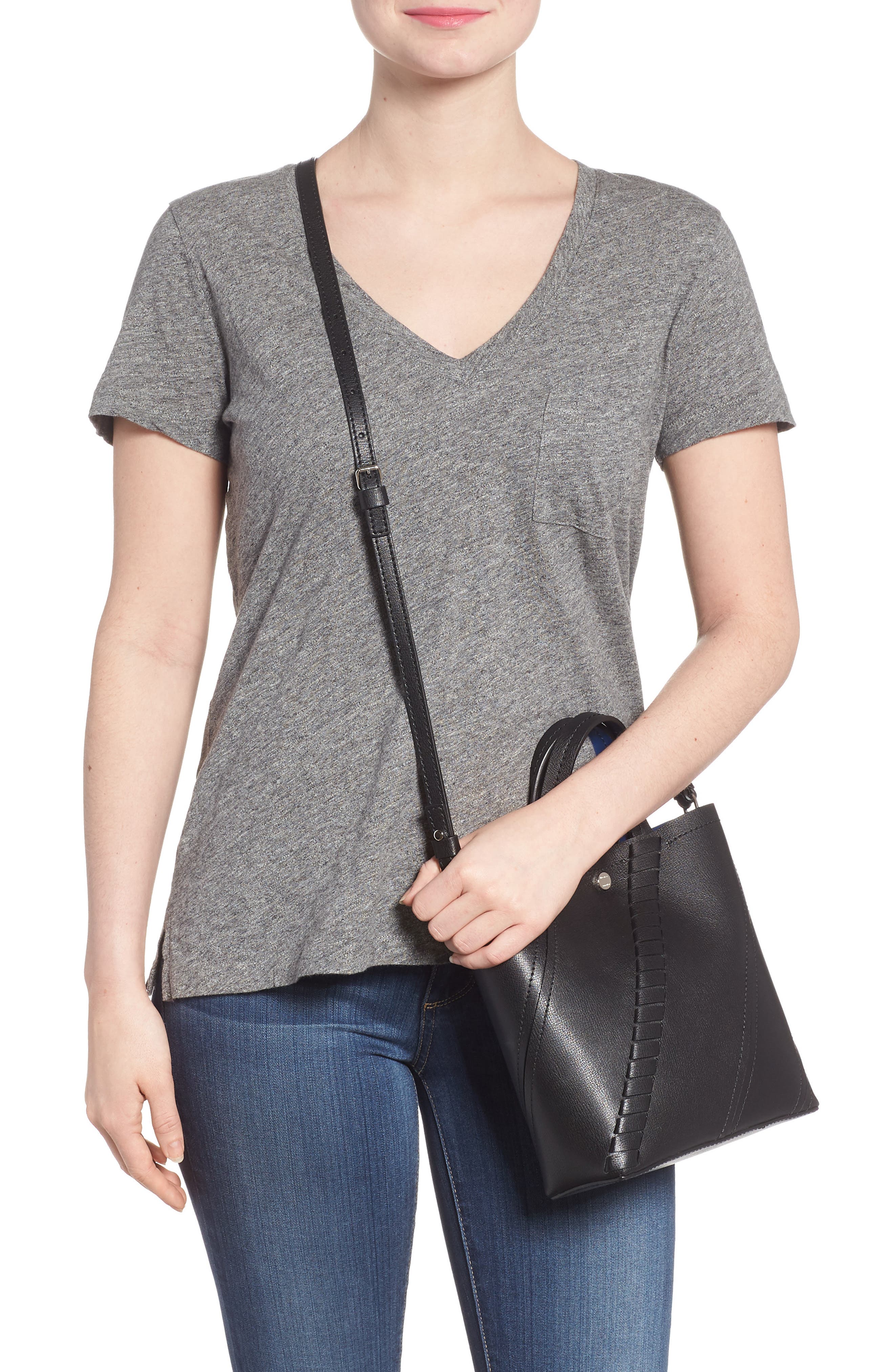 Proenza Schouler Mini Hex Whipstitch Calfskin Leather Tote, Alternate, color, 