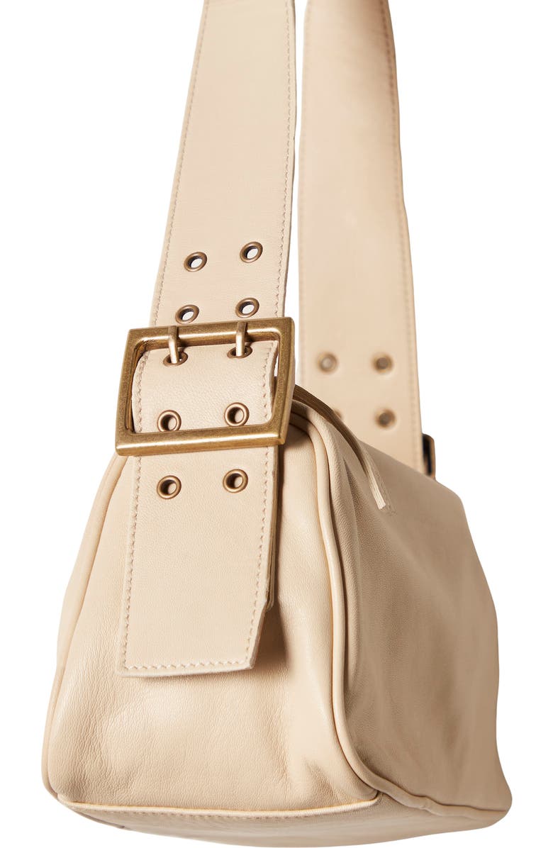 Free People Army Candy Leather Baguette Bag, Alternate, color, Sand Dollar